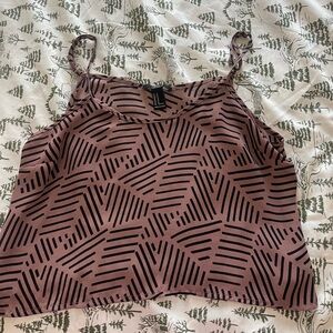 Forever 21 Mauve and Black Patterned Tank Top
